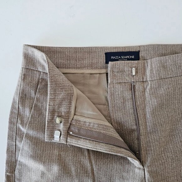 NWT PIAZZA SEMPIONE Brown Wool Flannel Straight Judy Pants 40/6 - Picture 4 of 7